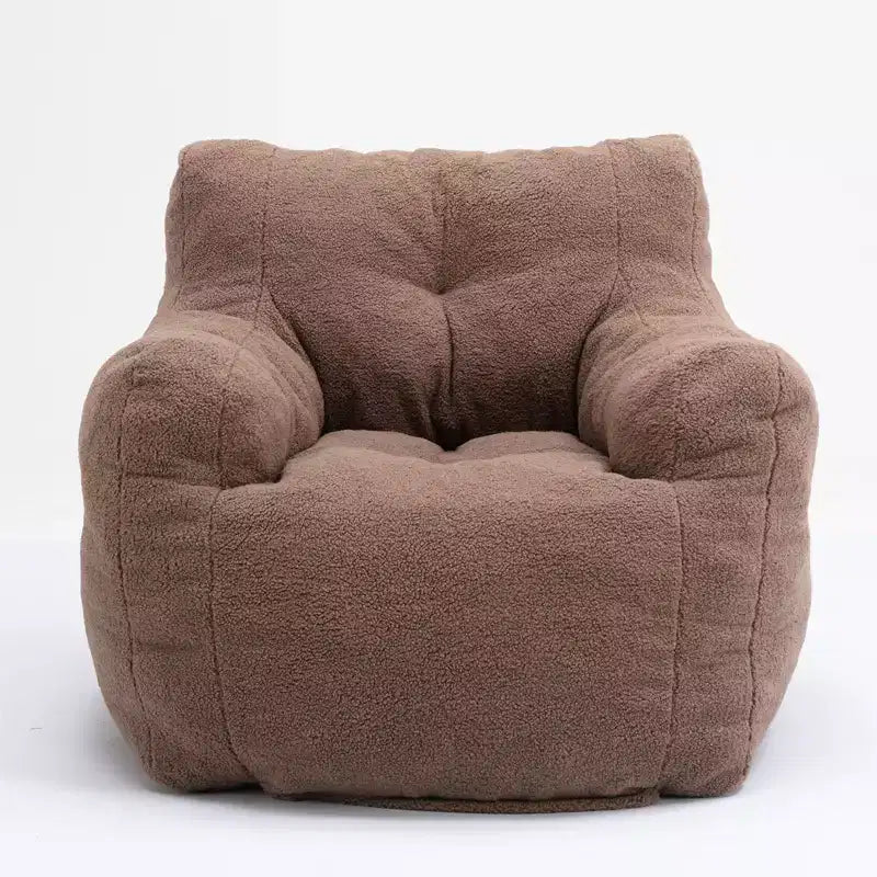 Large Dark Gray Bean Bag Sofa Chair with Side Pocket, Plush Floor Lounger for Adults, Ideal for Gaming and Reading