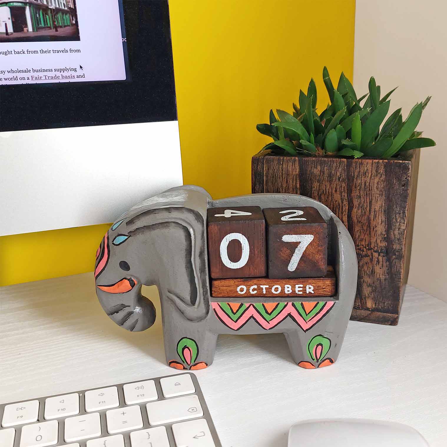 Painted Elephant Perpetual Calendar