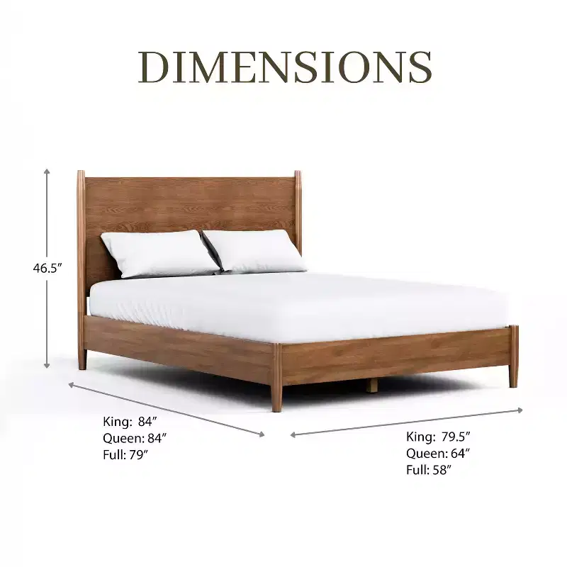 HOMES: Inside + Out 3pc Queen Riverstone Mid-Century Modern Bedroom Set with 2 Nightstands Walnut