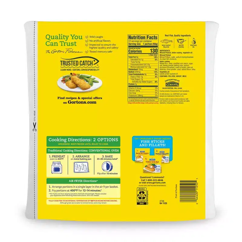 Gorton's Crispy Battered Fish Portions - Frozen - 24.5oz/12ct