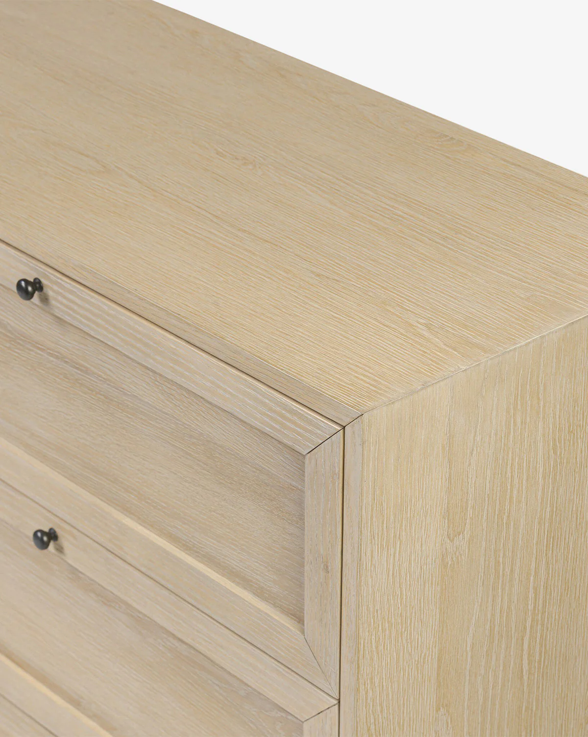 Minimalist Bleached Oak Dresser with Nine Drawers for Bedroom
