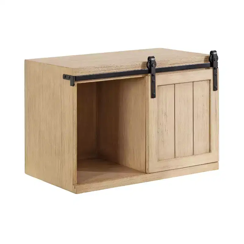 Kate and Laurel Cates Wood Floating Side Table with Cabinet