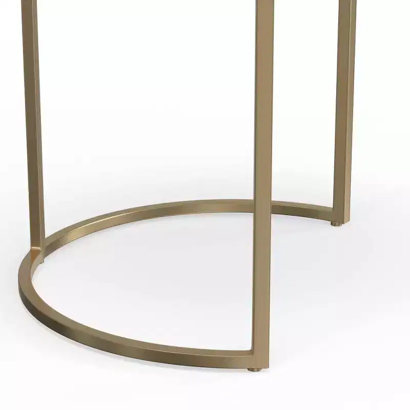 2pc Oakdale Nesting Tables Antique Nickel/Antique Copp - WyndenHall