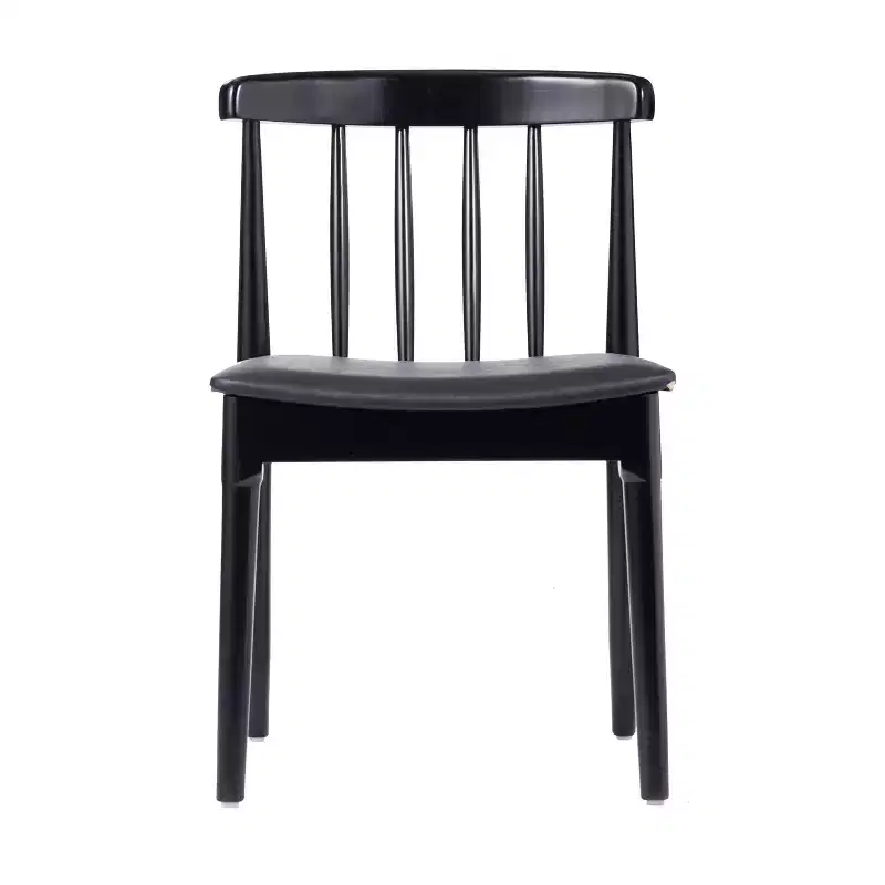 Flash Furniture Chester Commercial Grade Solid Wood Dining Chair with Slatted Backrest and Vinyl Seat