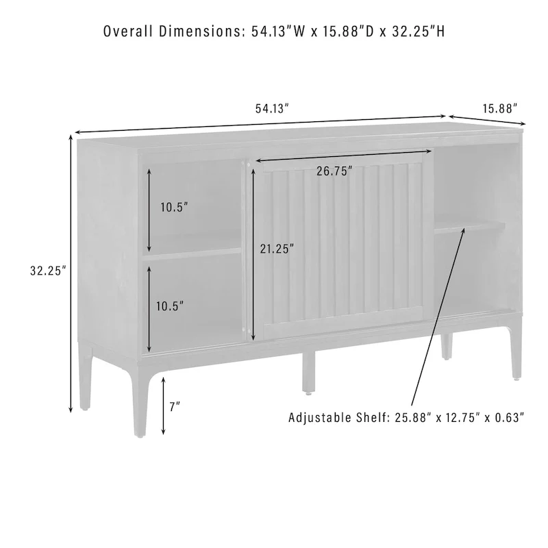 Mid-Century Modern Sideboard with Sliding Doors and Storage