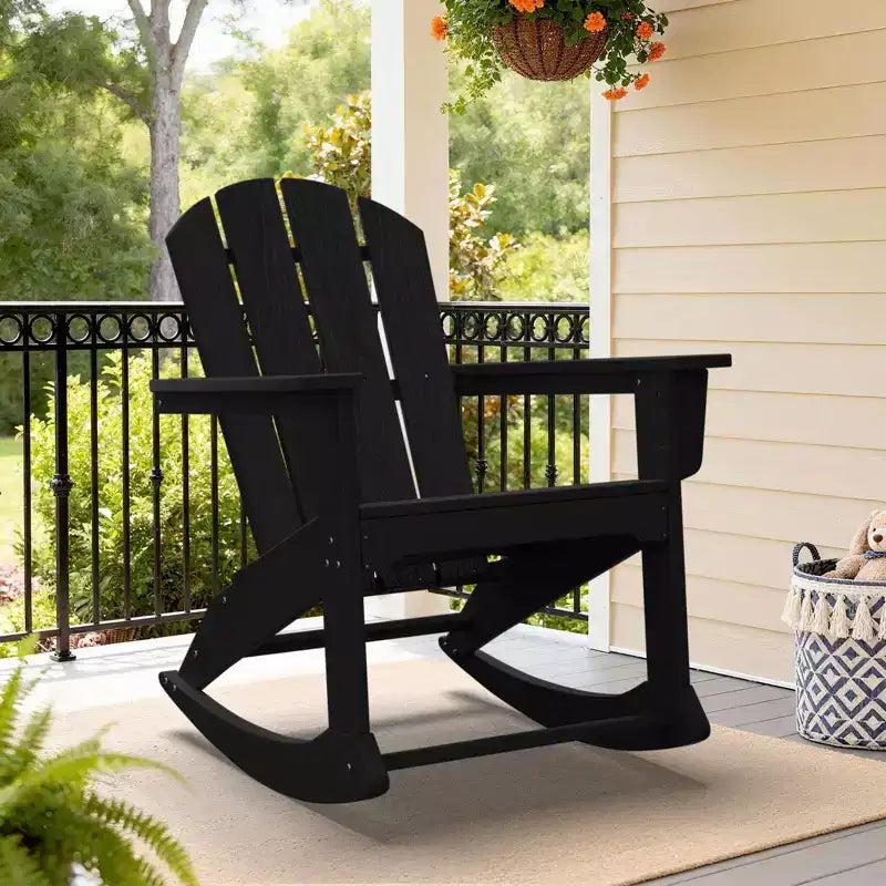 Hyleory HDPE Outdoor Rocking Chair, Classic Patio Adirondack Chair for All Seasons