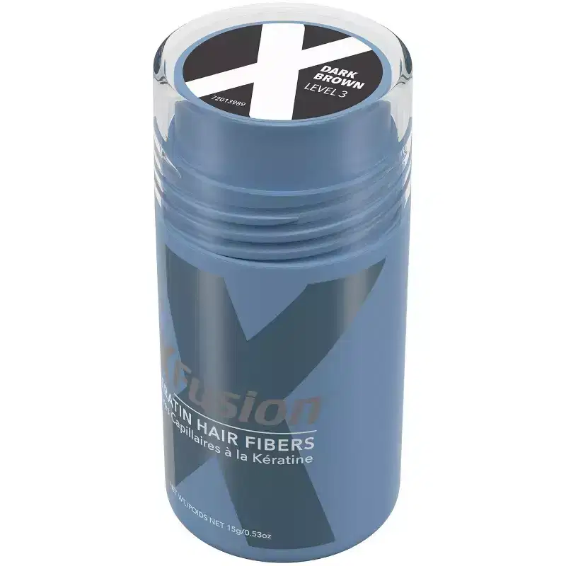 XFusion Keratin Hair Fibers (0.54 oz) - DARK BROWN| Appearance of Naturally Thick, Full Hair by Toppik X Fusion