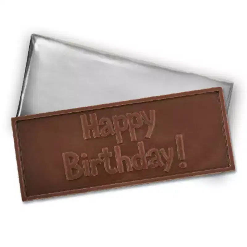 80th Birthday Candy Party Favors Embossed Belgian Chocolate Bars