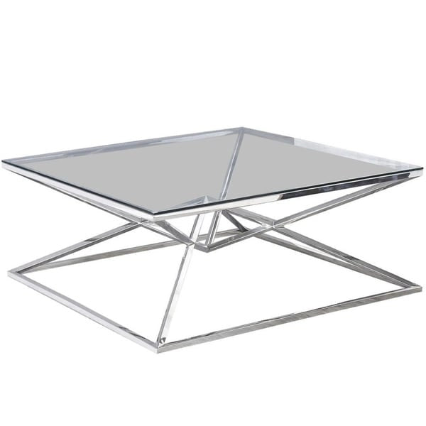 Angled Stainless Steel Square Coffee Table