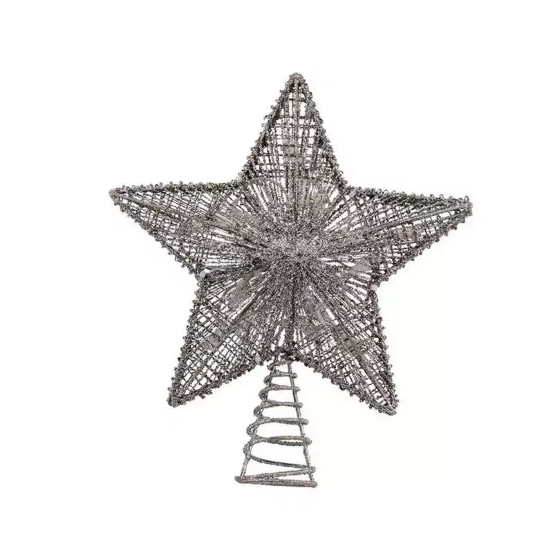 Kurt Adler UL 20-Light Silver Star Treetop for Christmas Tree, 10