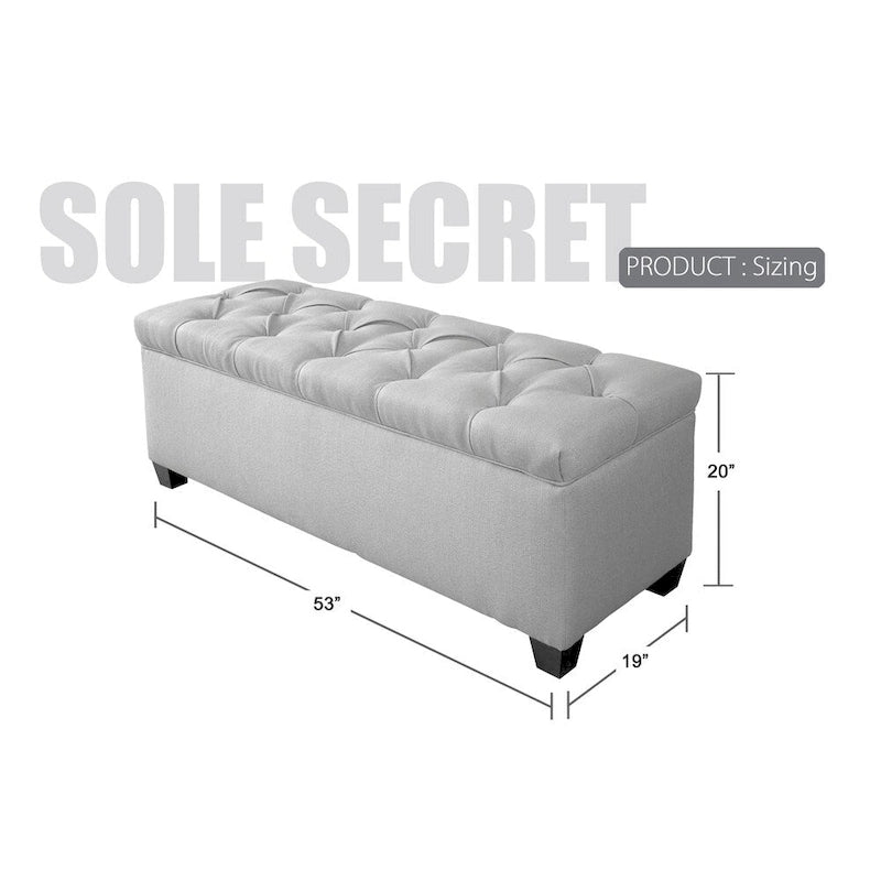 Diamond Tufted Can Pumpkin Linen Storage Bench
