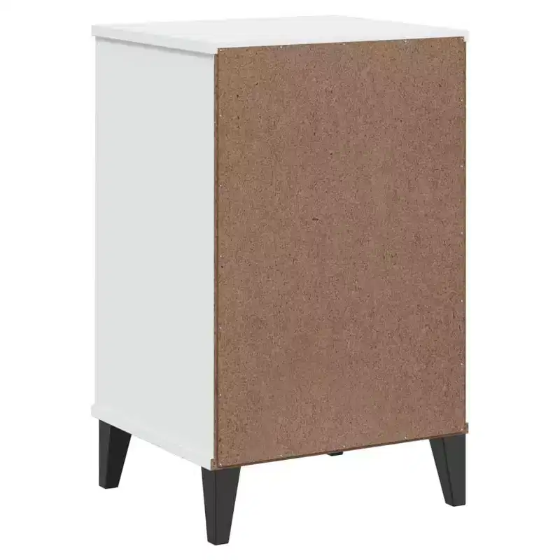 vidaXL Bedside Cabinet Accent End Table Bedroom Furniture Engineered Wood - White Anthracite Gray