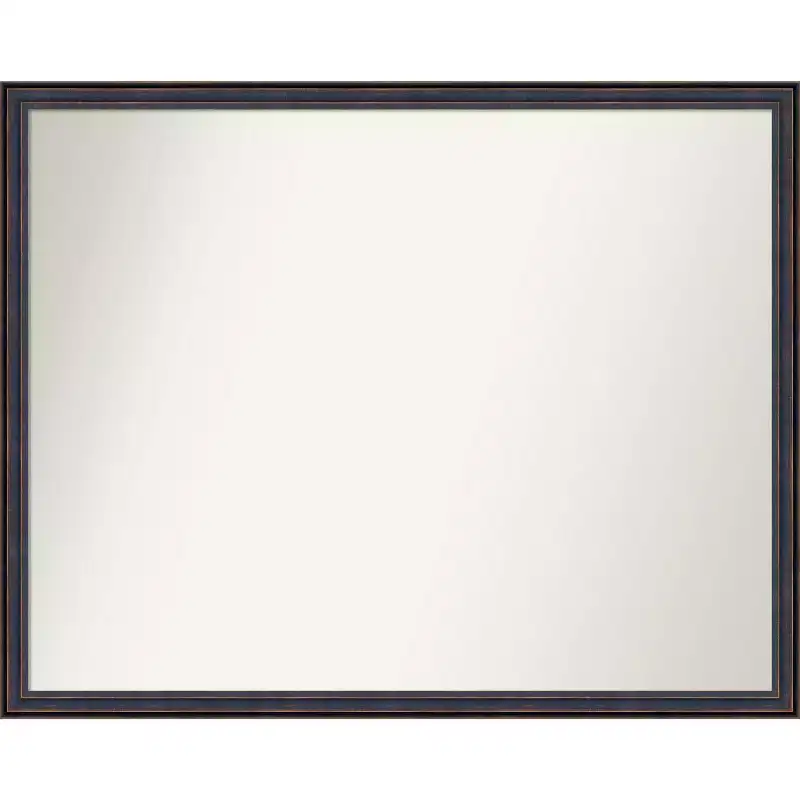 30 x 24 Non-Beveled Dark Bronze Scoop Wood Wall Mirror - Amanti Art