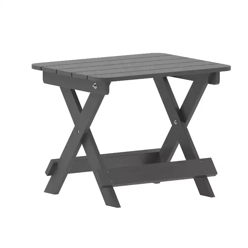 Flash Furniture Halifax Outdoor Folding Side Table, Portable All-Weather HDPE Adirondack Side Table