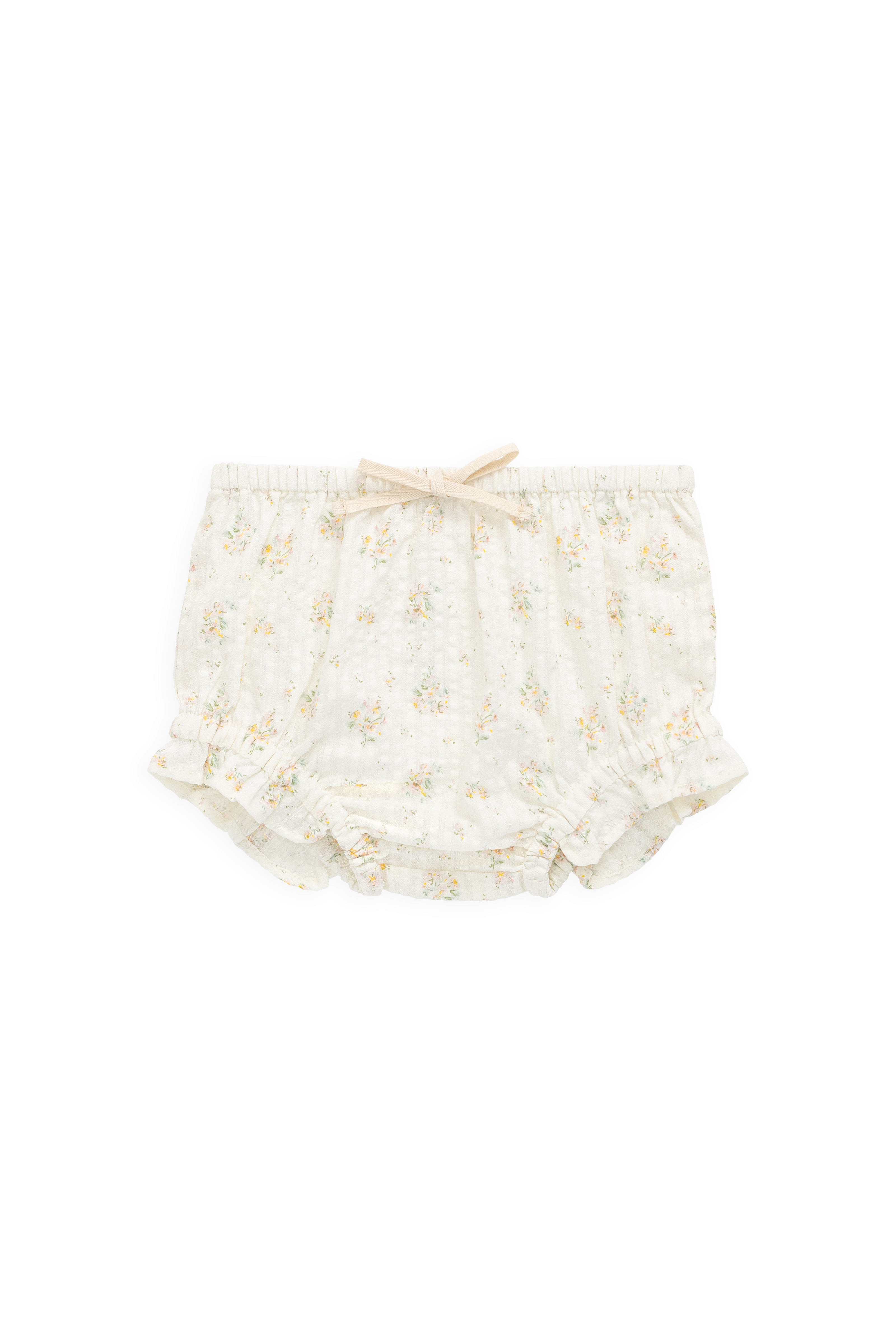 Botanical Parchment  Floral Organic Cotton Bloomer with Frill Detail & Elastic Waistband for Baby Daily Wear (0�C3Y)