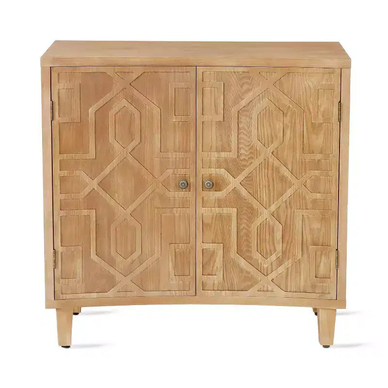 Christopher Knight Home Sonja Contemporary Geometric Pattern Accent Cabinet with Adjustable Shelves and Doors