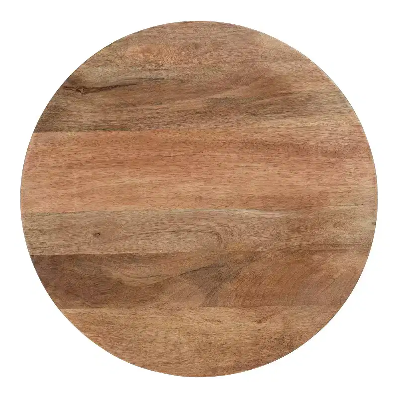 Kate and Laurel Lamaar Round Wood Side Table, 19x19x25, Natural and Silver