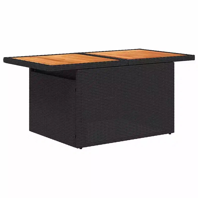 vidaXL 6 Piece Patio Sofa Set with Cushions Black Poly Rattan