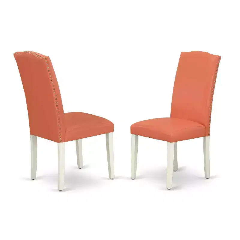 Round Dining Table Set - 36 Inch Table & 2 Chairs - Pink Flamingo & Linen White
