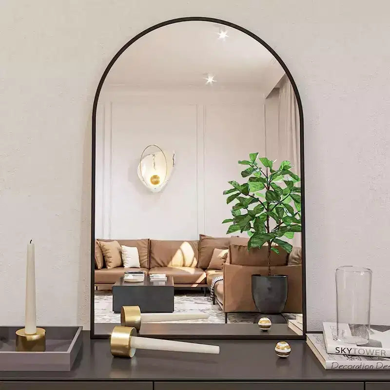 Modern Aluminium Arched Bathroom Wall Mirror, 24
