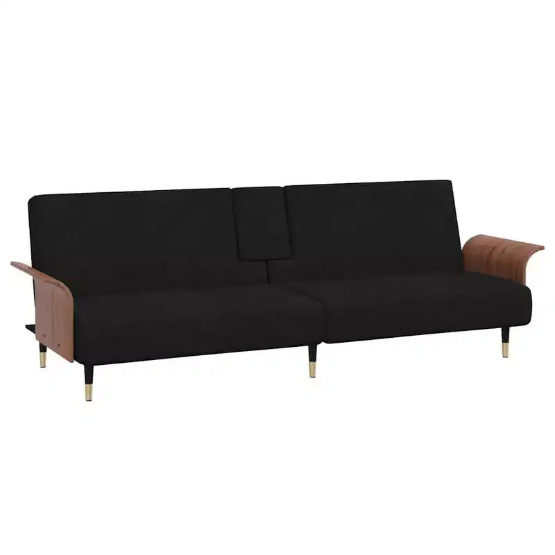 vidaXL Sofa Bed Convertible Sofa Bed with Cup Holders for Living Room Velvet