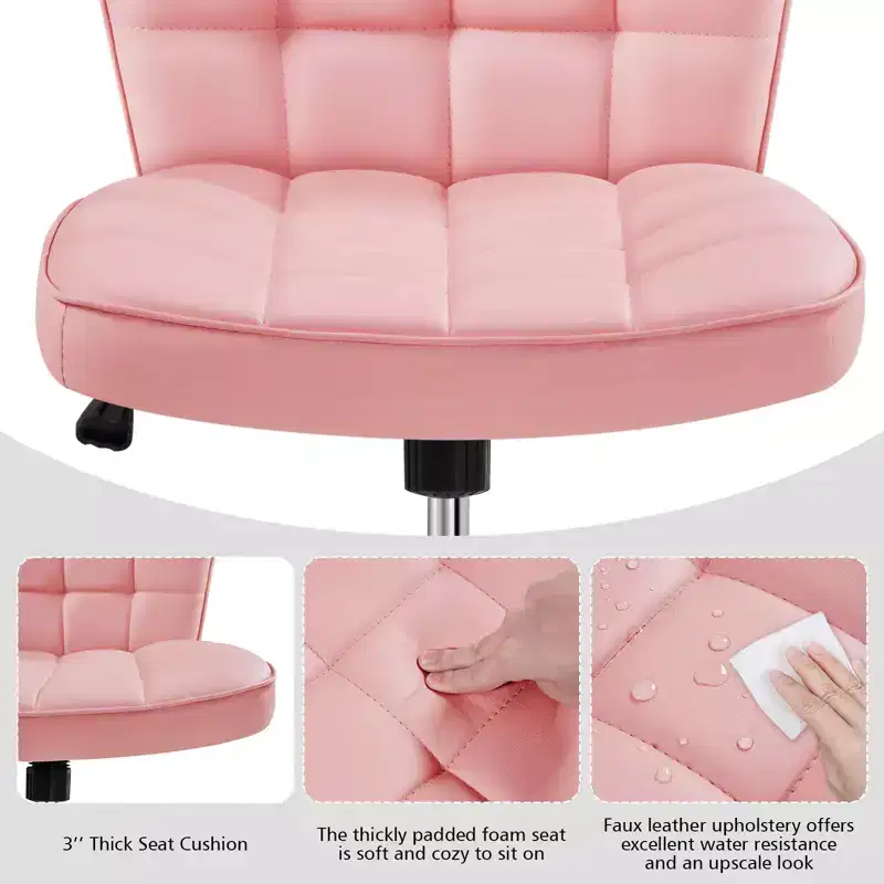 Yaheetech Modern Mid-back Office Chair Armless Desk Chair