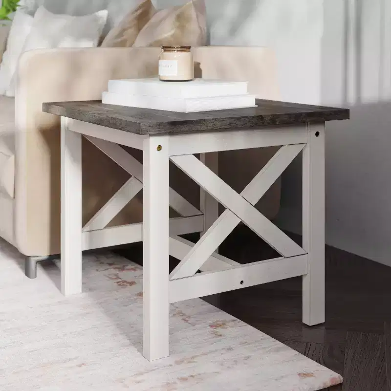 Emma and Oliver Solid Wood Farmhouse Style End Table