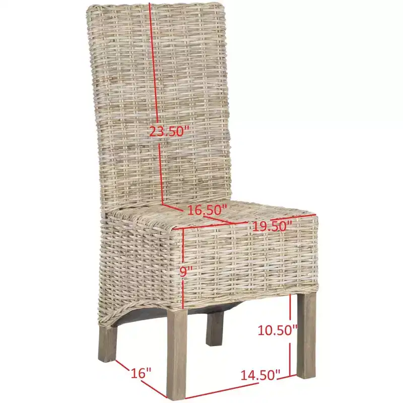 Pembrooke 19 H Rattan Side Chair (Set of 2) - FOX6520 - Safavieh Couture