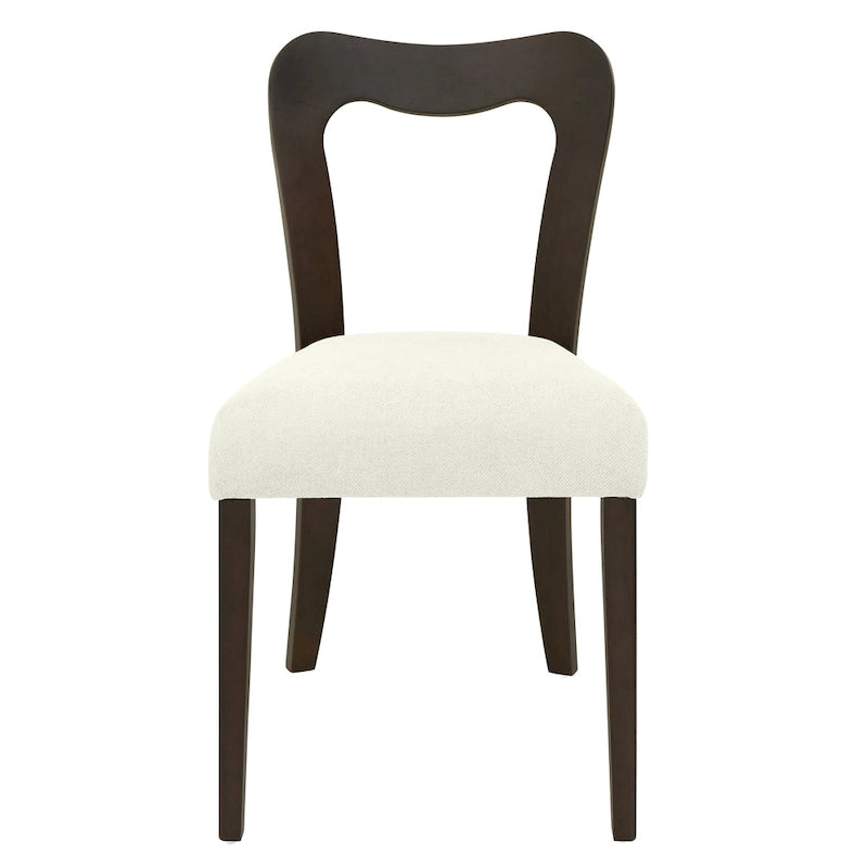Modern Upholstered Dining Chair Set of 2 with Open-Back Design