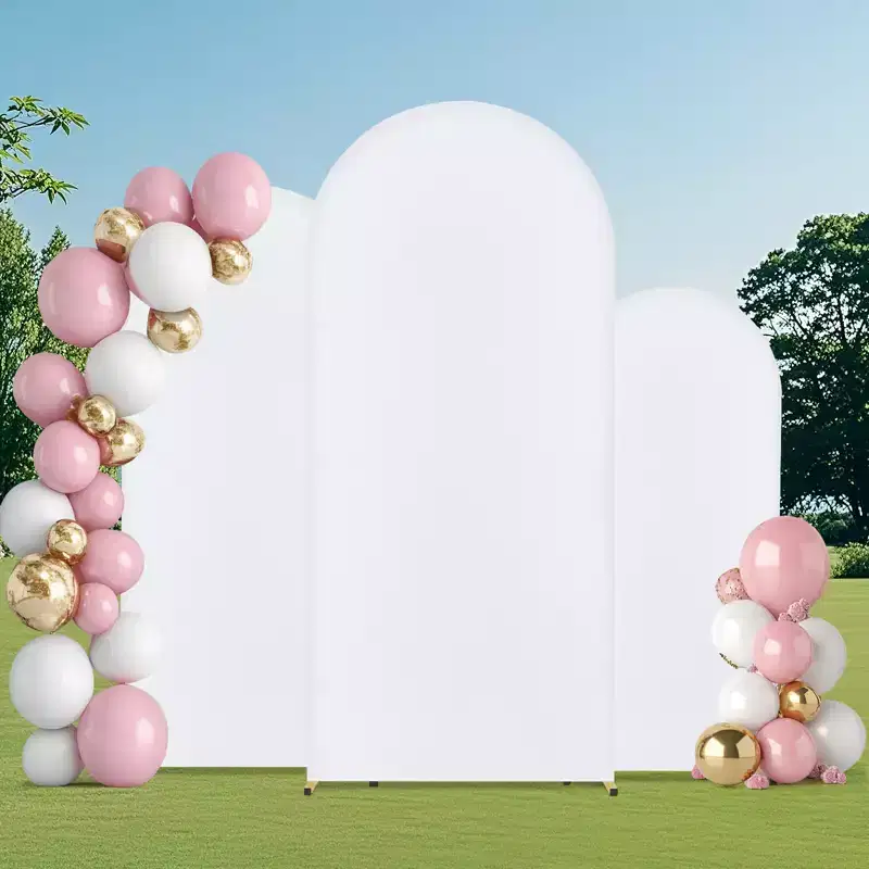 VEVOR Wedding Arch Backdrop Stand, Set of 3, Metal Stable Stand with Case Connection & Chassis Crossbar Design