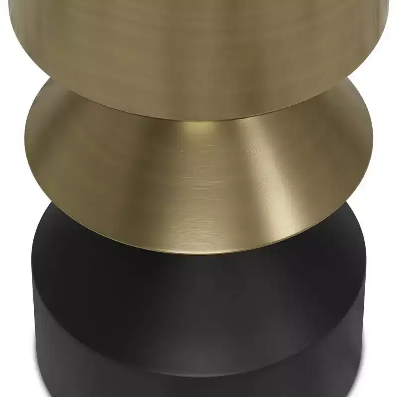 Clover Side Table Black/Brass - WyndenHall: Modern Scratch-Resistant Iron Frame, Round Shape, 19.7" Height, 14" Width
