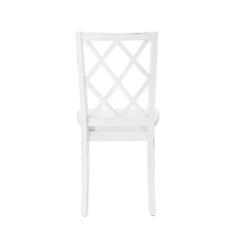 5pc Harleau Solid Wood Dining Set White - Powell: Rectangle Table, 4 Chairs, Nautical Style