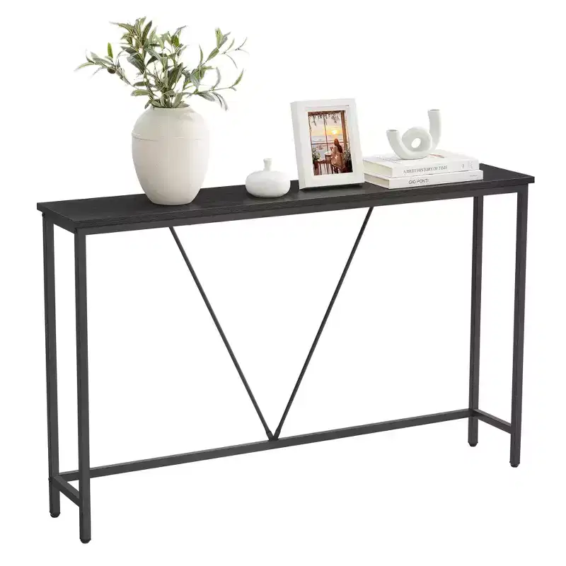 Narrow Console Table with Steel Frame, 47.2 Sofa Table for Entryway, Living Room, Bedroom, Industrial Design