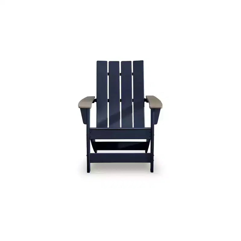 Signature Design by Ashley Mabry Shores Adirondack Chair, Outdoor Patio Chair, Navy Blue MEGA-TUFF HDPE