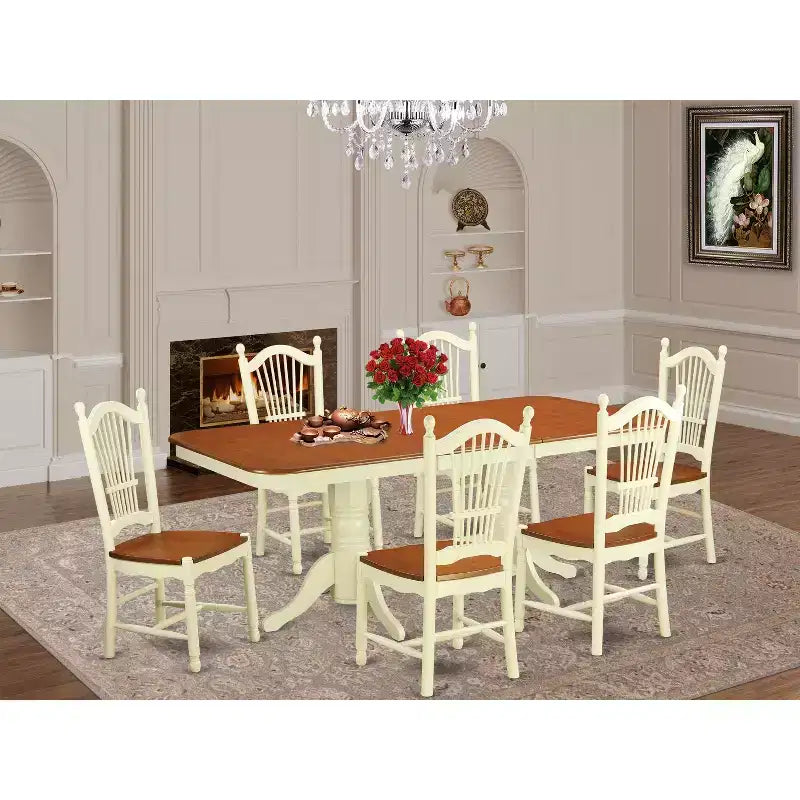 Neo-Classical Dining Set - Table & Chairs for Kitchen, Dining Room, Small Space