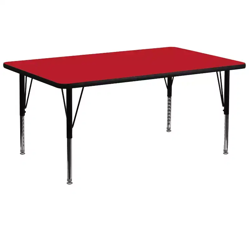 Flash Furniture 30''W x 72''L Rectangular HP Laminate Activity Table - Height Adjustable Short Legs