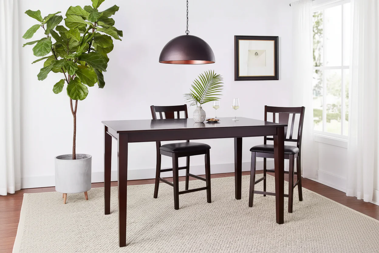 Counter Height Dining Table - Rustic Mahogany Finish, 36x60