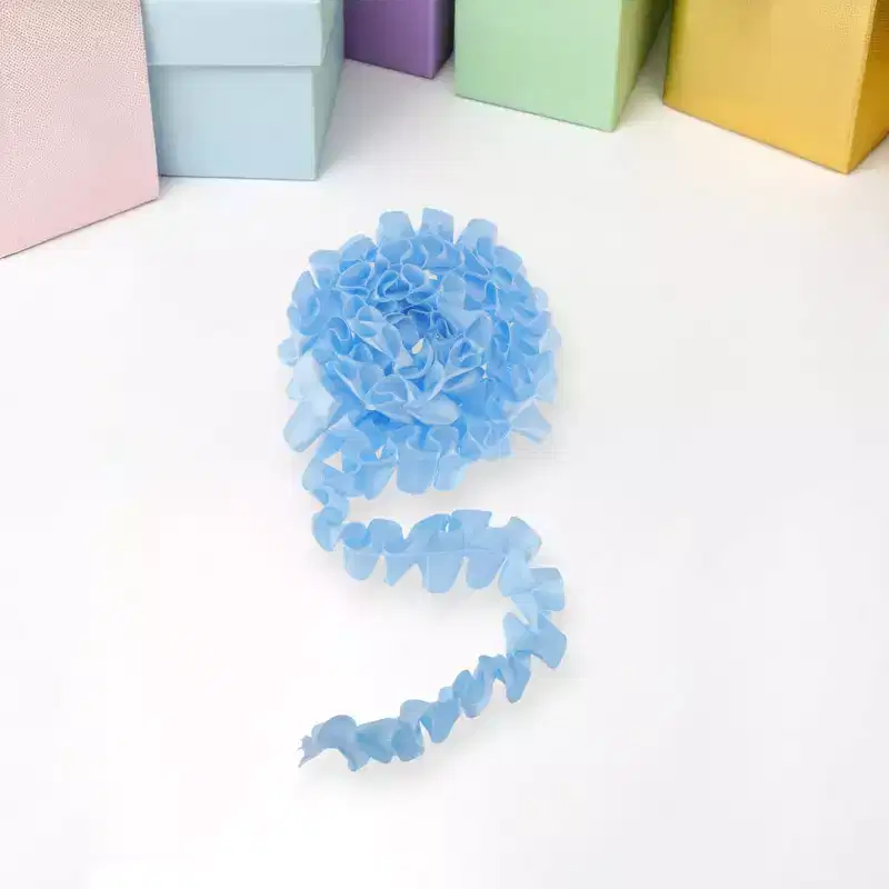 Unique Bargains Ribbon Crinkle with Double Ruffle Hem Polyester 35.83x0.98 1 Pc