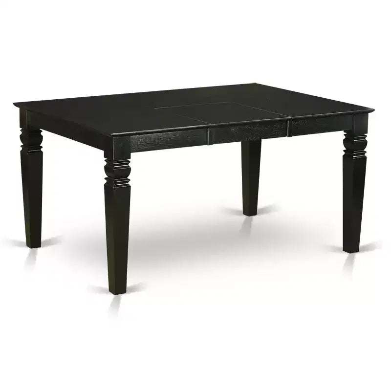 HomeStock 7 Piece Dinette Set Rectangle Table with 6 Chairs Black Light Beige