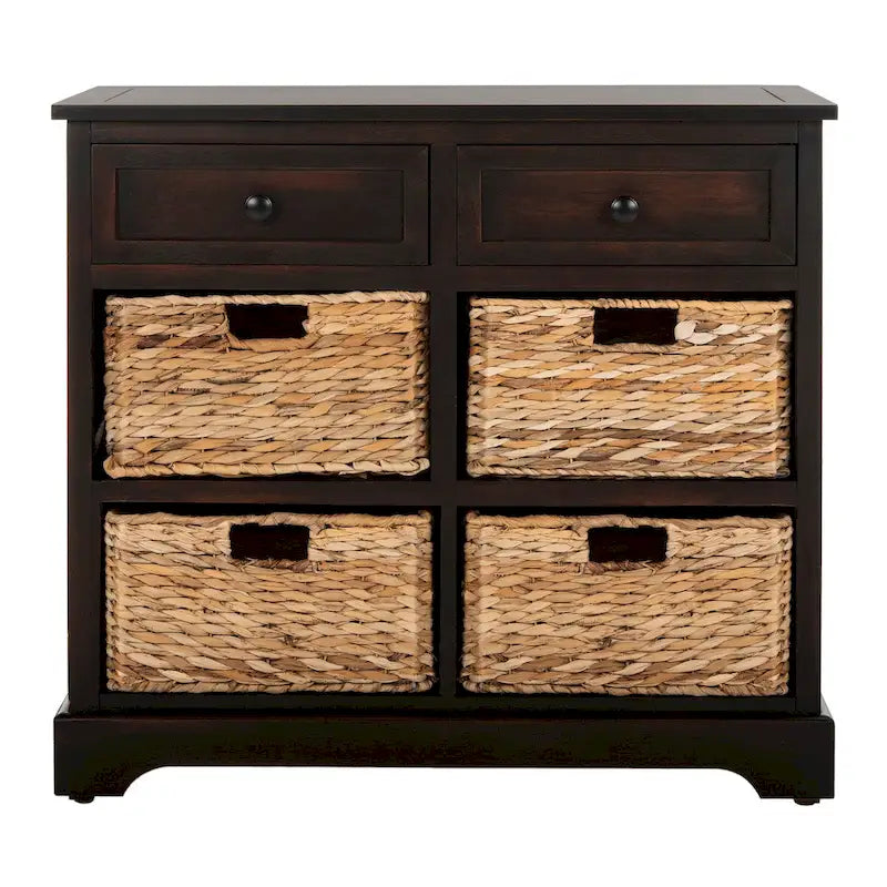 SAFAVIEH Ardelia Red 6-Drawer Storage Unit (Fully Assembled) - 30Wx13Dx26H