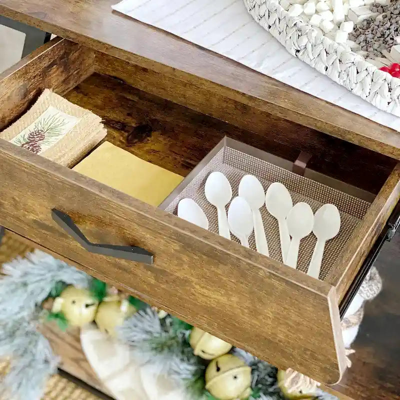 41.7 inch Wide Rolling Kitchen Island with Drawer