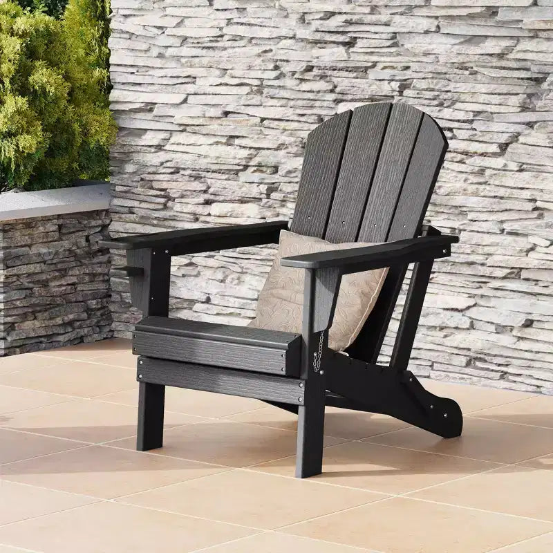 WestinTrends Nantucket Outdoor Patio HDPE Resin Adirondack Chair With Cup Holder and Phone Holder