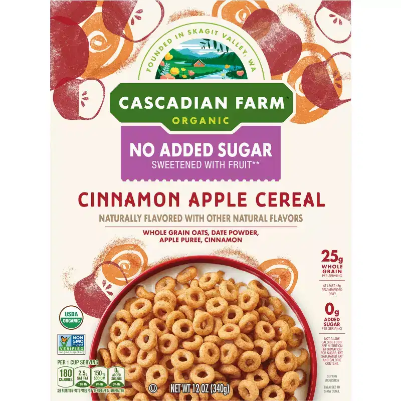 Cascadian Farm No Added Sugar Cinnamon Apple Breakfast Cereal - 12oz