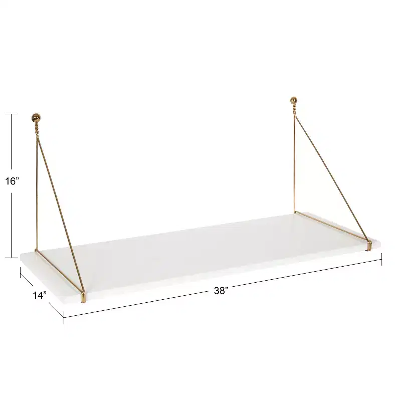 Kate and Laurel Vista Wall Mounted Wooden Desk Shelf