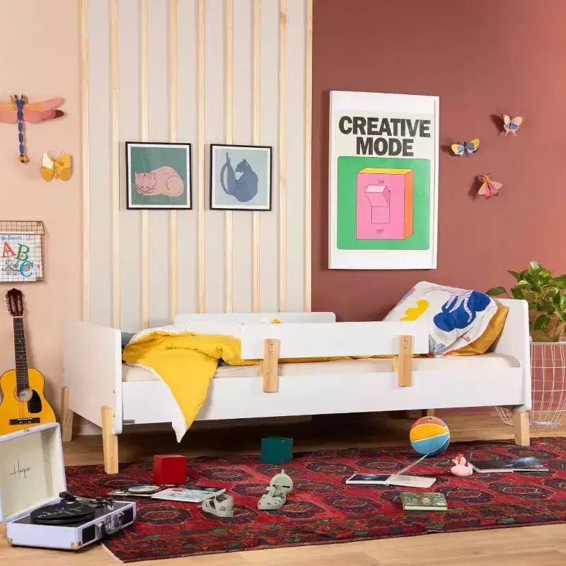 Fun Twin Bed with Safety Guardrails for Kids