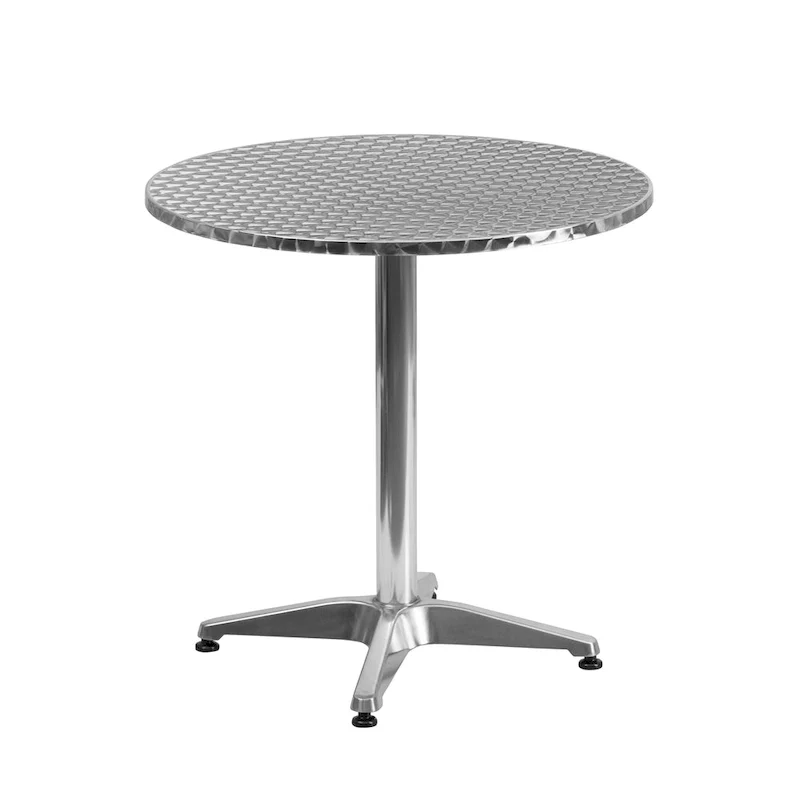 27.5  Round Aluminum Smooth Top Indoor-Outdoor Table with Base