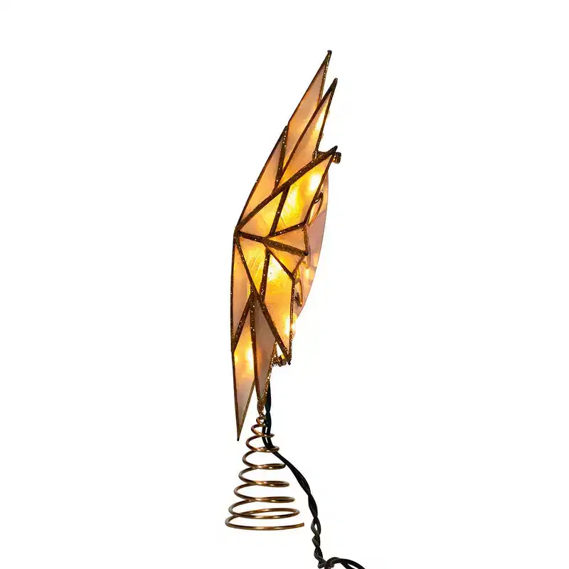 Kurt Adler 9.06 UL 10-Light 12-Point Gold Capiz Star Treetop