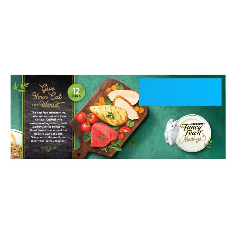 Purina Fancy Feast Medleys with Tuna,Chicken and Turkey Gourmet Wet Cat Food In a Classic Sauce Primavera Collection - 3oz/12ct Variety Pack