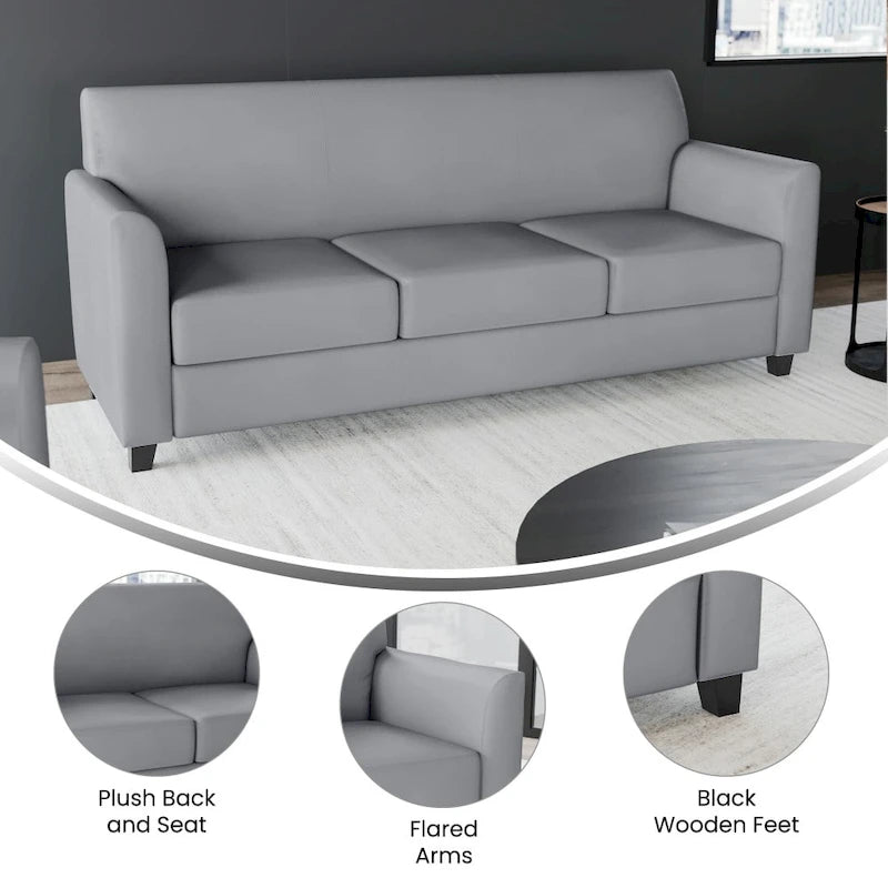 Clean Line Stitched Sofa with Flared Arms - 70W x 29D x 32.25H