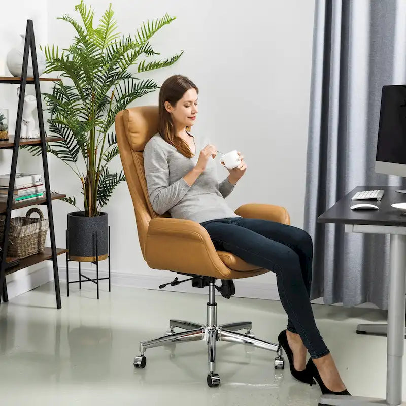Modern High Back Adjustable Swivel Office Chair with Wheels
